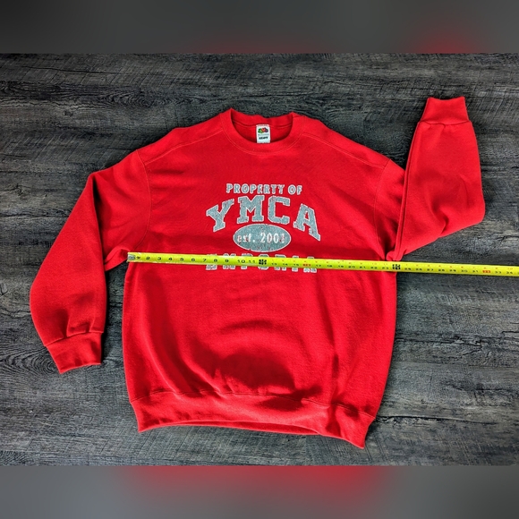 Vintage Property Of YMCA Emporia Single Stitch Red Pullover Sweatshirt USA Sz XL - Picture 6 of 8